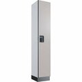 Global Industrial 1-Tier 1 Door Digital Wood Locker, 12inW x 15inD x 72inH, Gray, Unassembled 290680